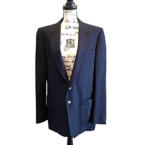 Harry Rosen Suit Jacket Blazer Navy Blue 42L Sport Coat Vintage Cambridge